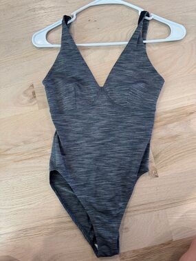 Outdoor Voices Heathered Charcoal One-Piece Bathing Suit